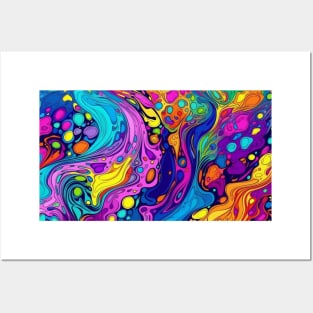 Abstract paint splats Posters and Art